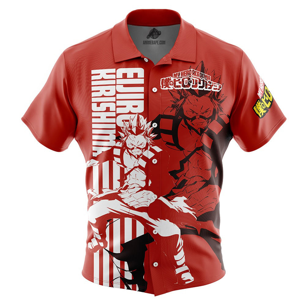Eijiro Kirishima (Red Riot) My Hero Academia Button Up Hawaiian Shirt