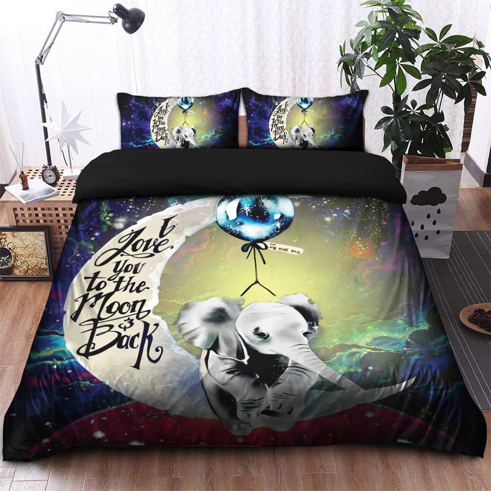 Galaxy Bedding Set with Elephant Love You to the Moon Duvet & 2