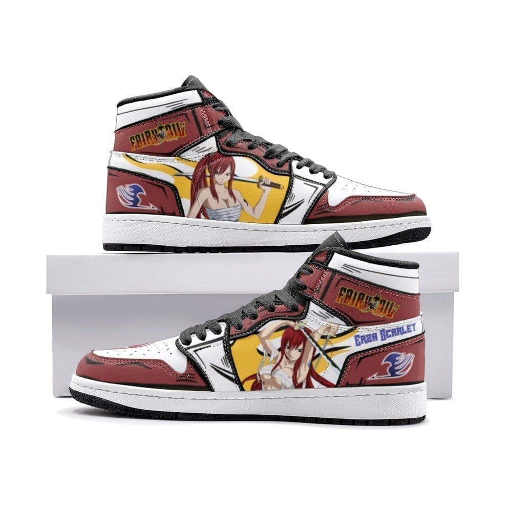 Erza Scarlet Fairy Tail Air Jordan 1 High Top Shoes