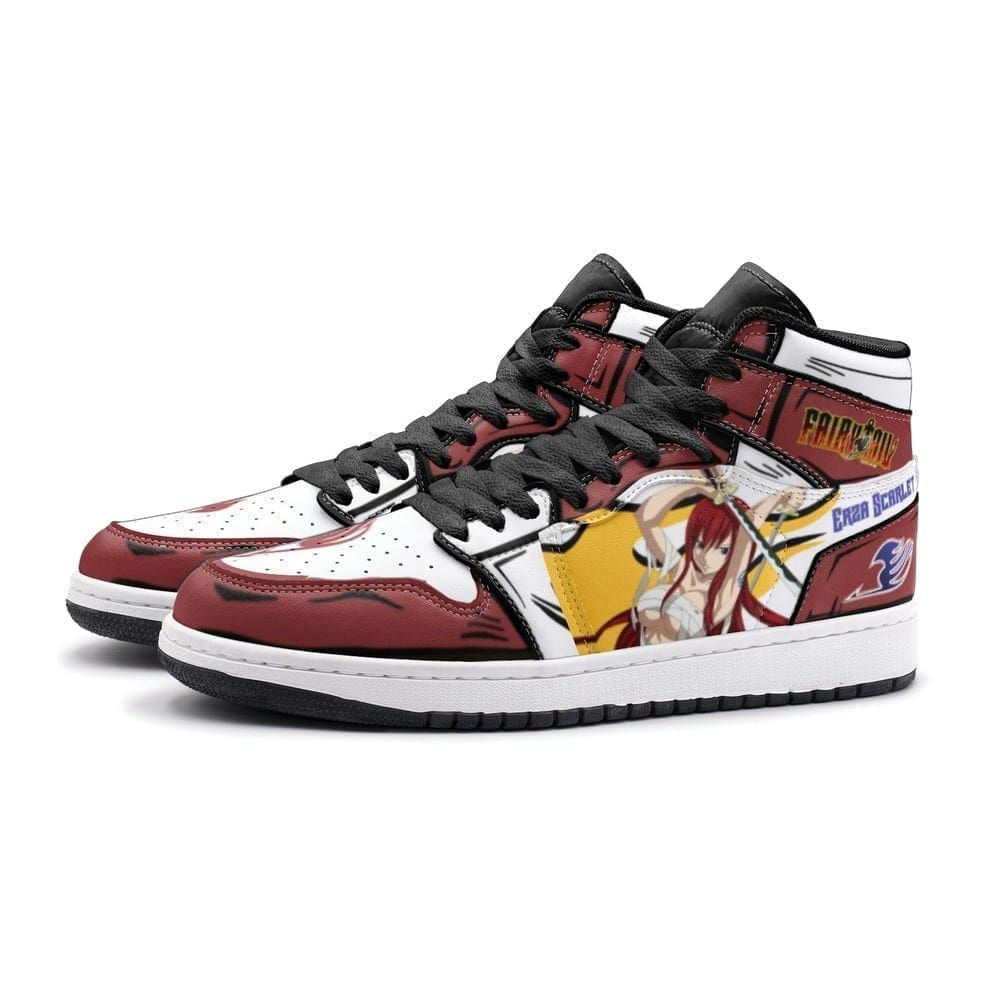 Erza Scarlet Fairy Tail Air Jordan 1 High Top Shoes