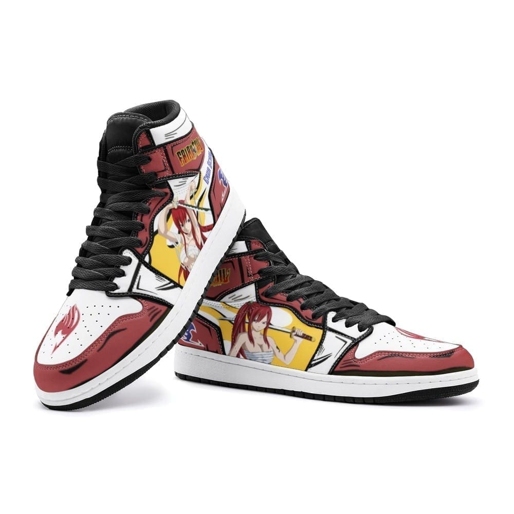 Erza Scarlet Fairy Tail Air Jordan 1 High Top Shoes