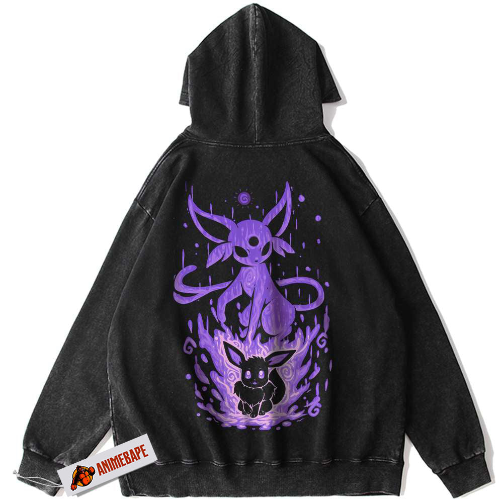 Espeon and Eevee Pokemon Vintage Anime Hoodie for Men and Women
