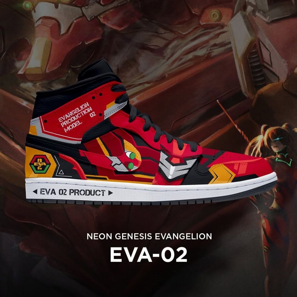 Eva-02 Neon Genesis Evangelion High Top Shoes