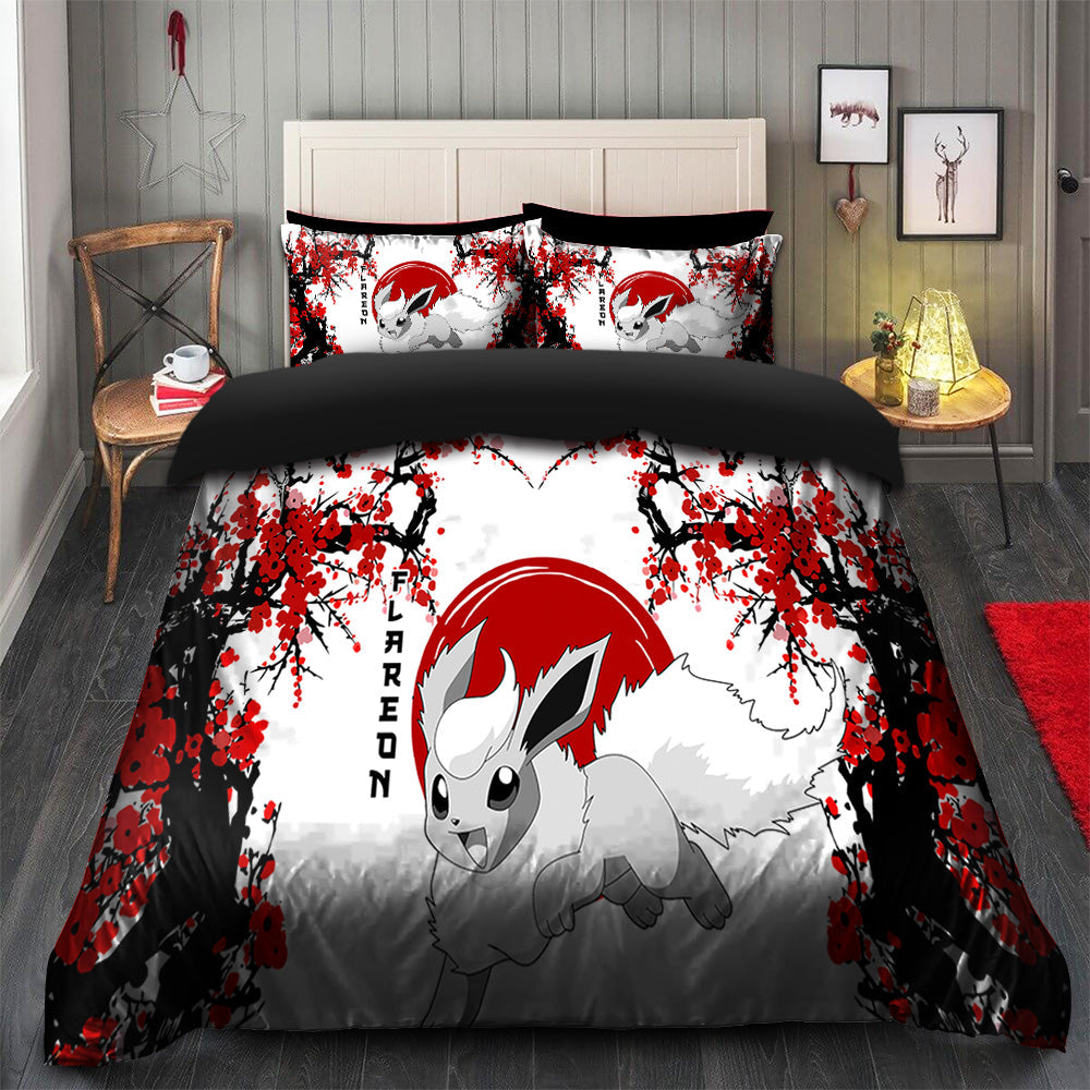 Flareon Bedding Set Duvet Cover and 2 Pillowcases Japan Style