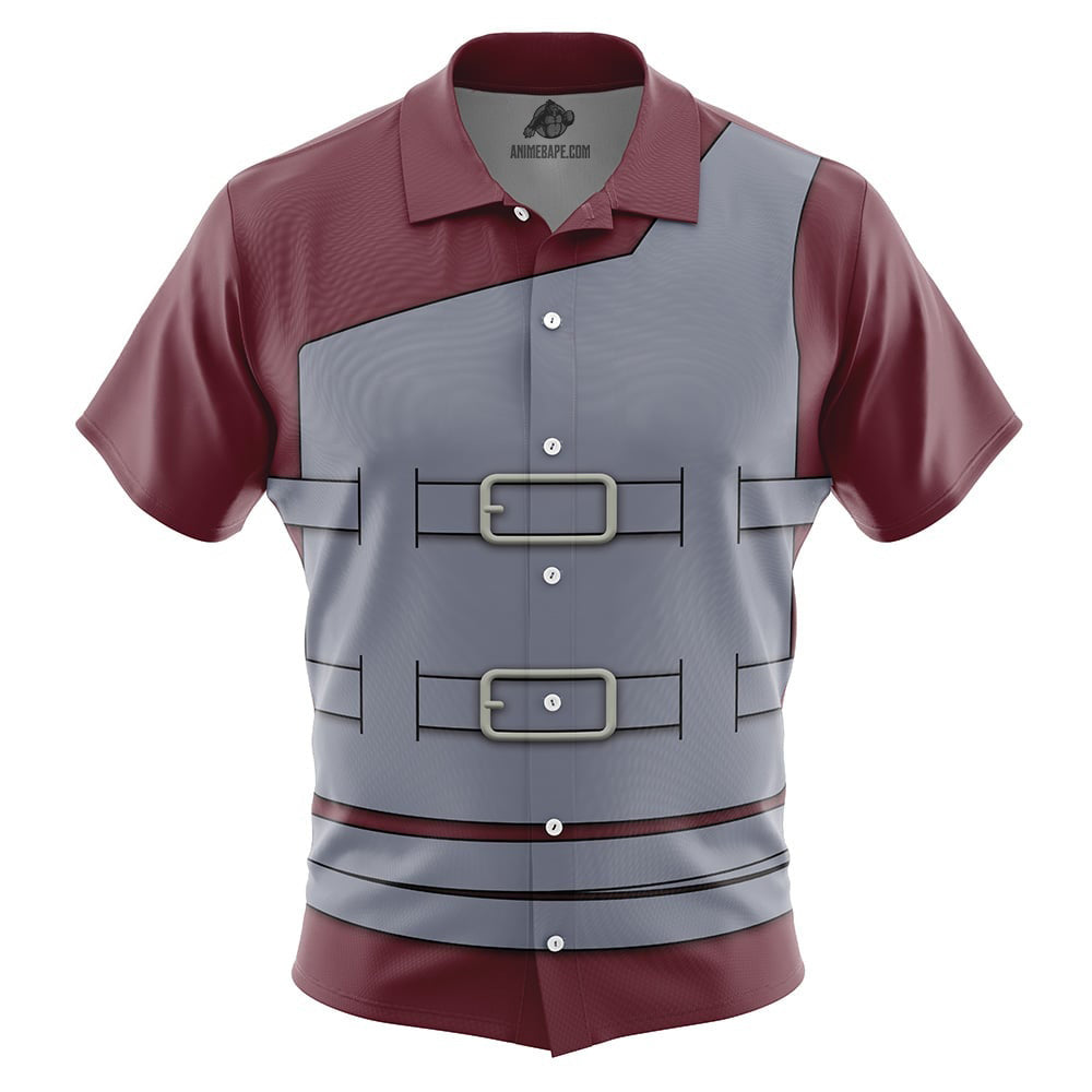 Gaara Shippuden Naruto Button Up Hawaiian Shirt