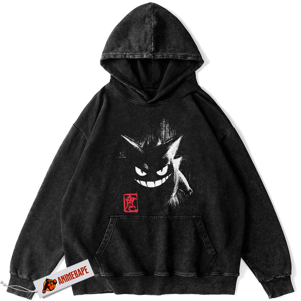Gengar Pokemon Vintage Hoodie for Men and Women, Anime Hoodie