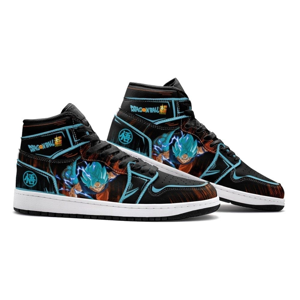 Goku Blue Dragon Ball Super Air Jordan 1 High Top Shoes SMGBDB1