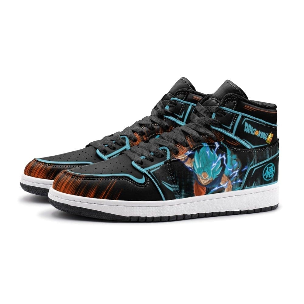 Goku Blue Dragon Ball Super Air Jordan 1 High Top Shoes SMGBDB1