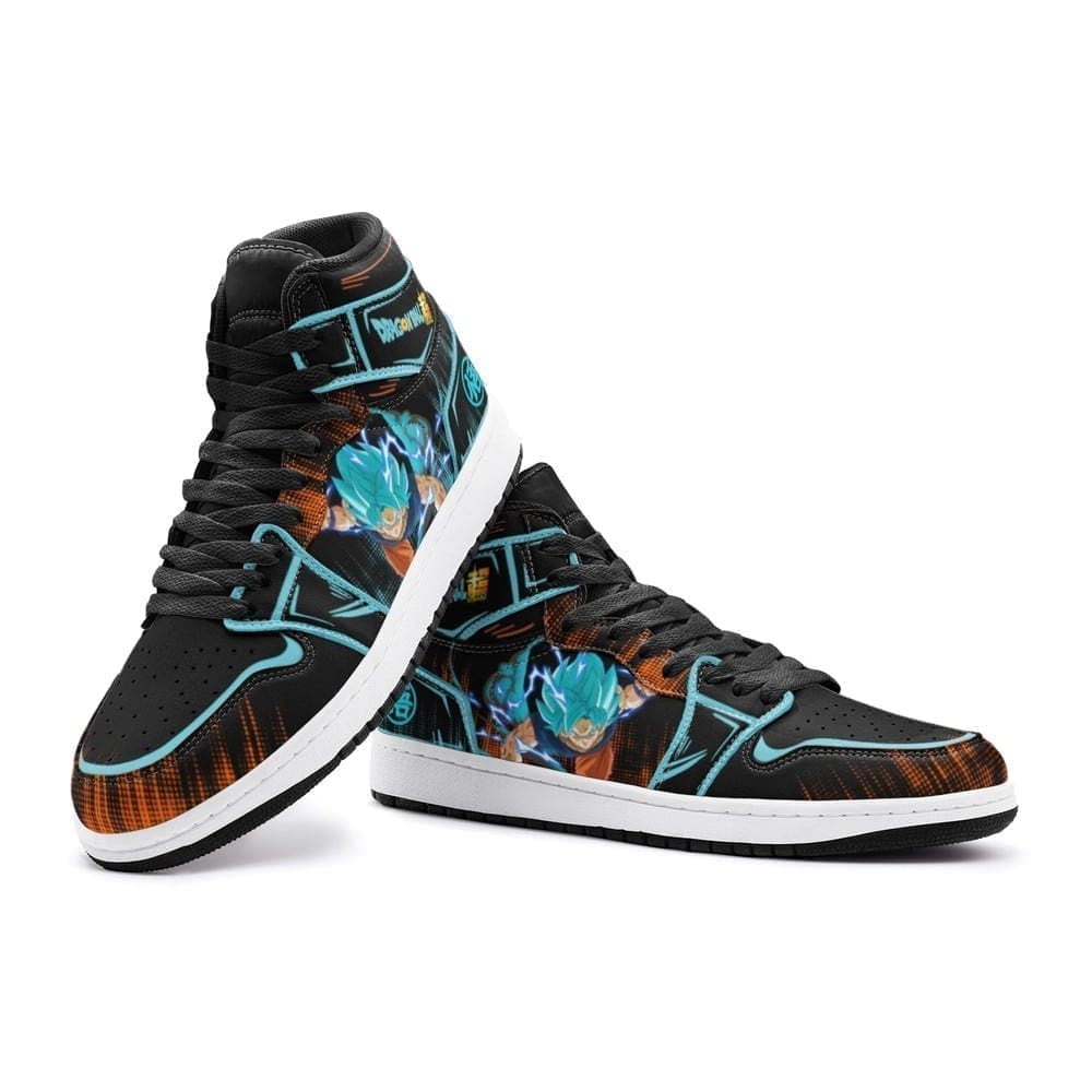 Goku Blue Dragon Ball Super Air Jordan 1 High Top Shoes SMGBDB1