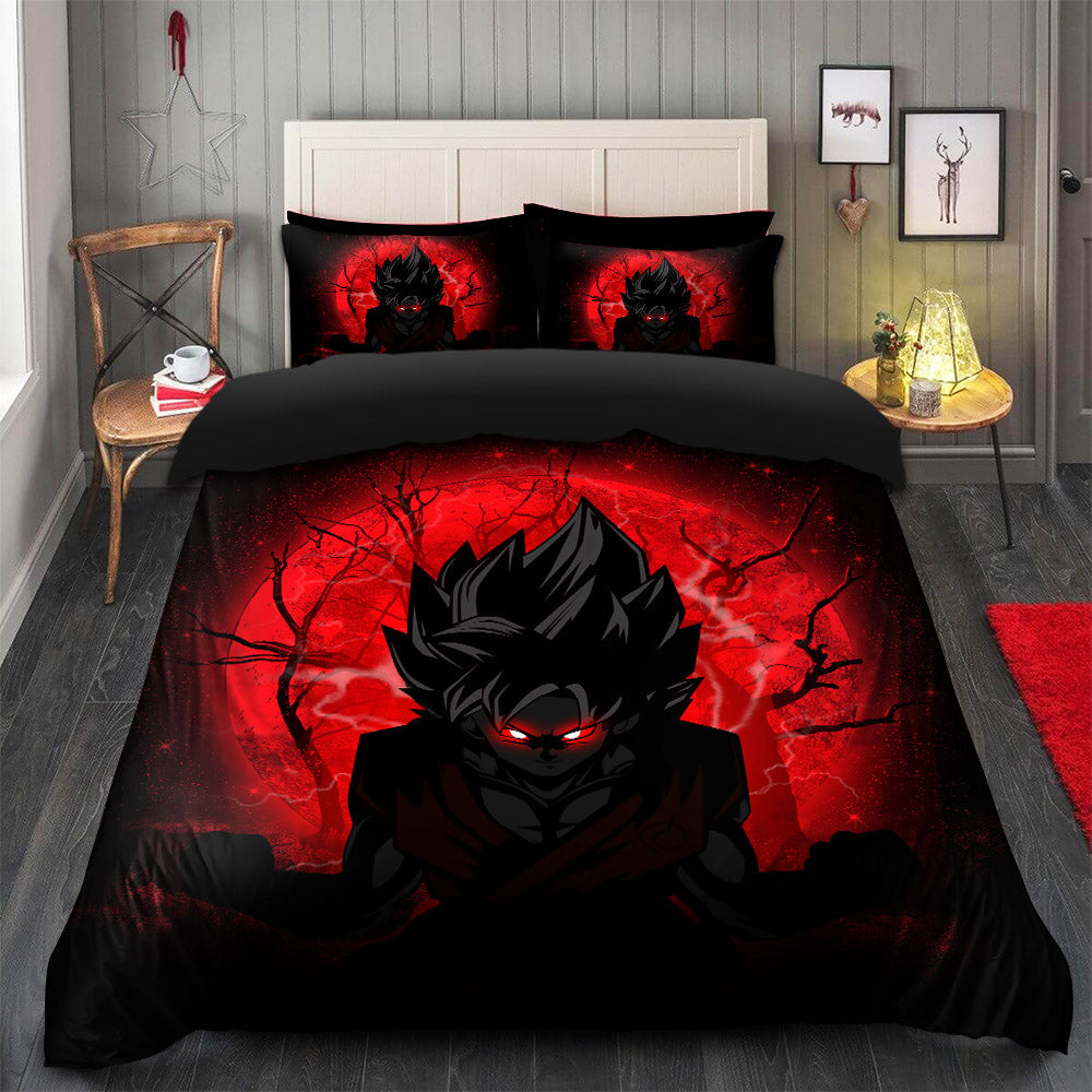 Goku Saiyan Bedding Set Duvet Cover with 2 Pillowcases Moonlight