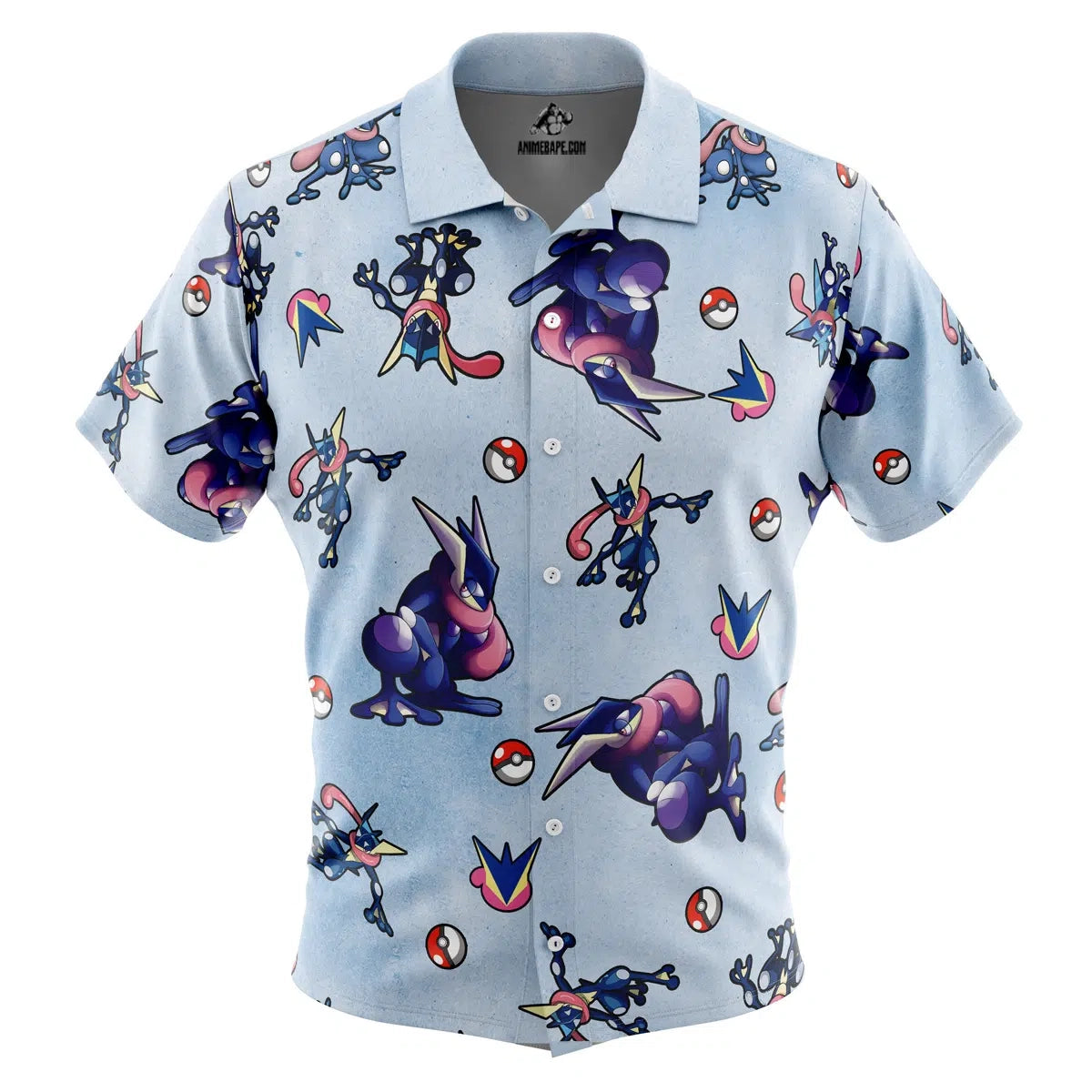 Pokemon Greninja Pattern Button Up Hawaiian Shirt