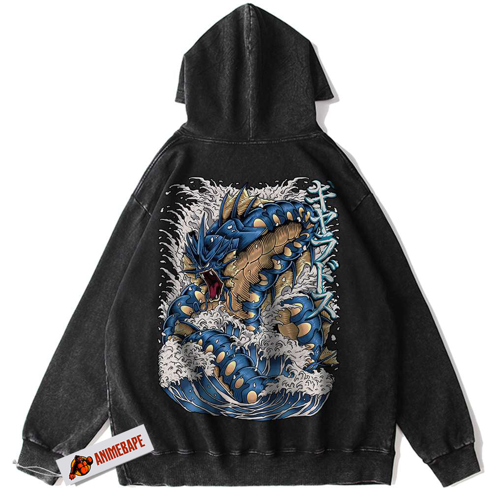 Gyarados Vintage Anime Hoodie, Pokemon Hoodie for Fans