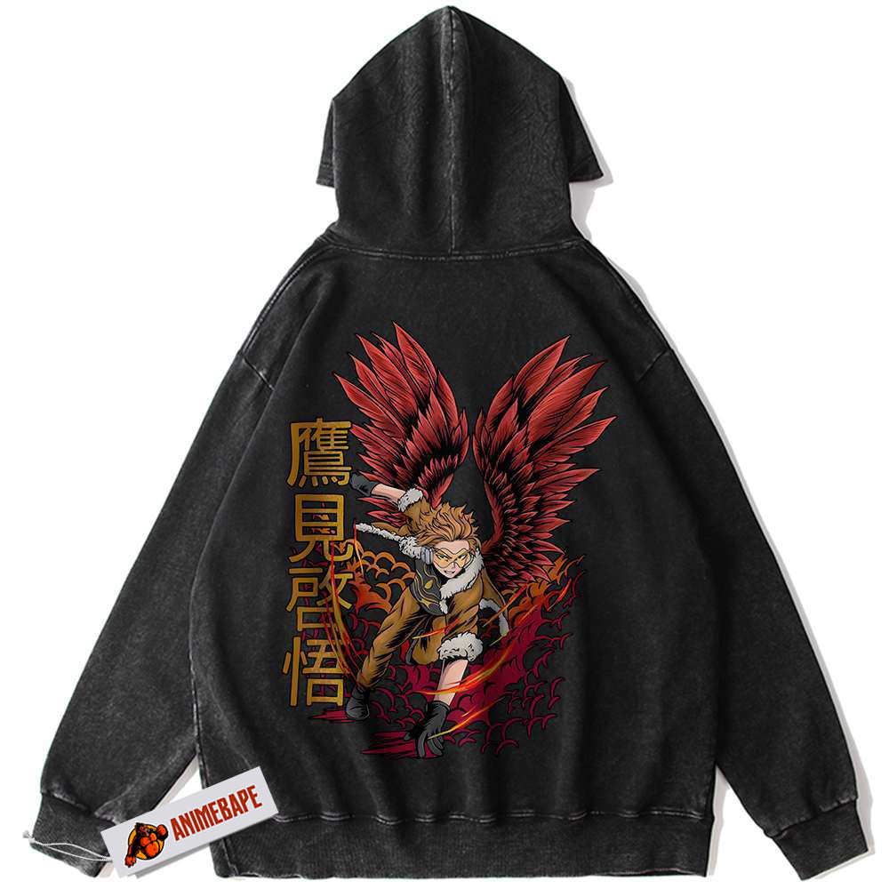 My Hero Academia Vintage Hawks Hoodie, Anime MHA Hoodie