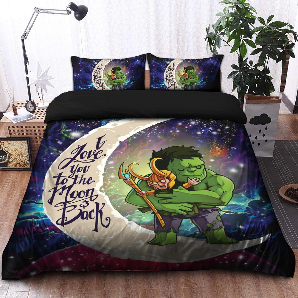 Hulk Loki Galaxy Bedding Set Duvet Cover with 2 Pillowcases