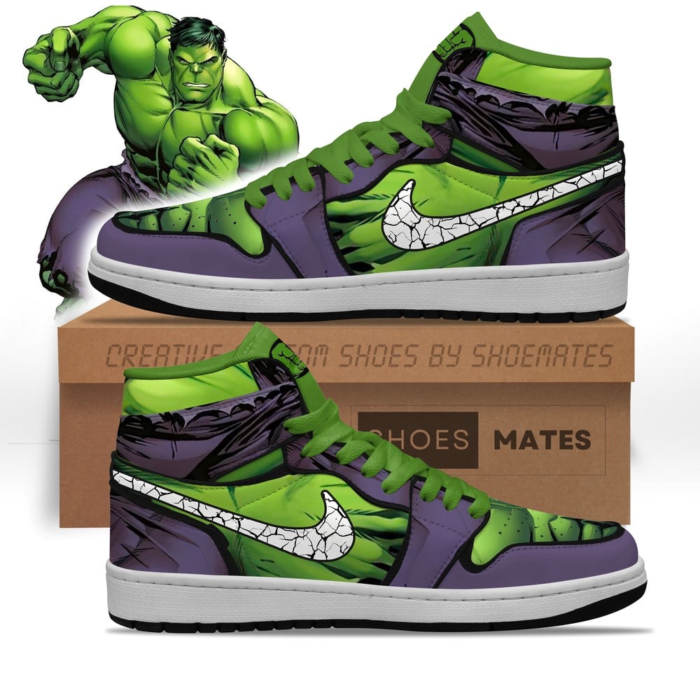 Hulk Marvel Air Jordan 1 High Top Shoes