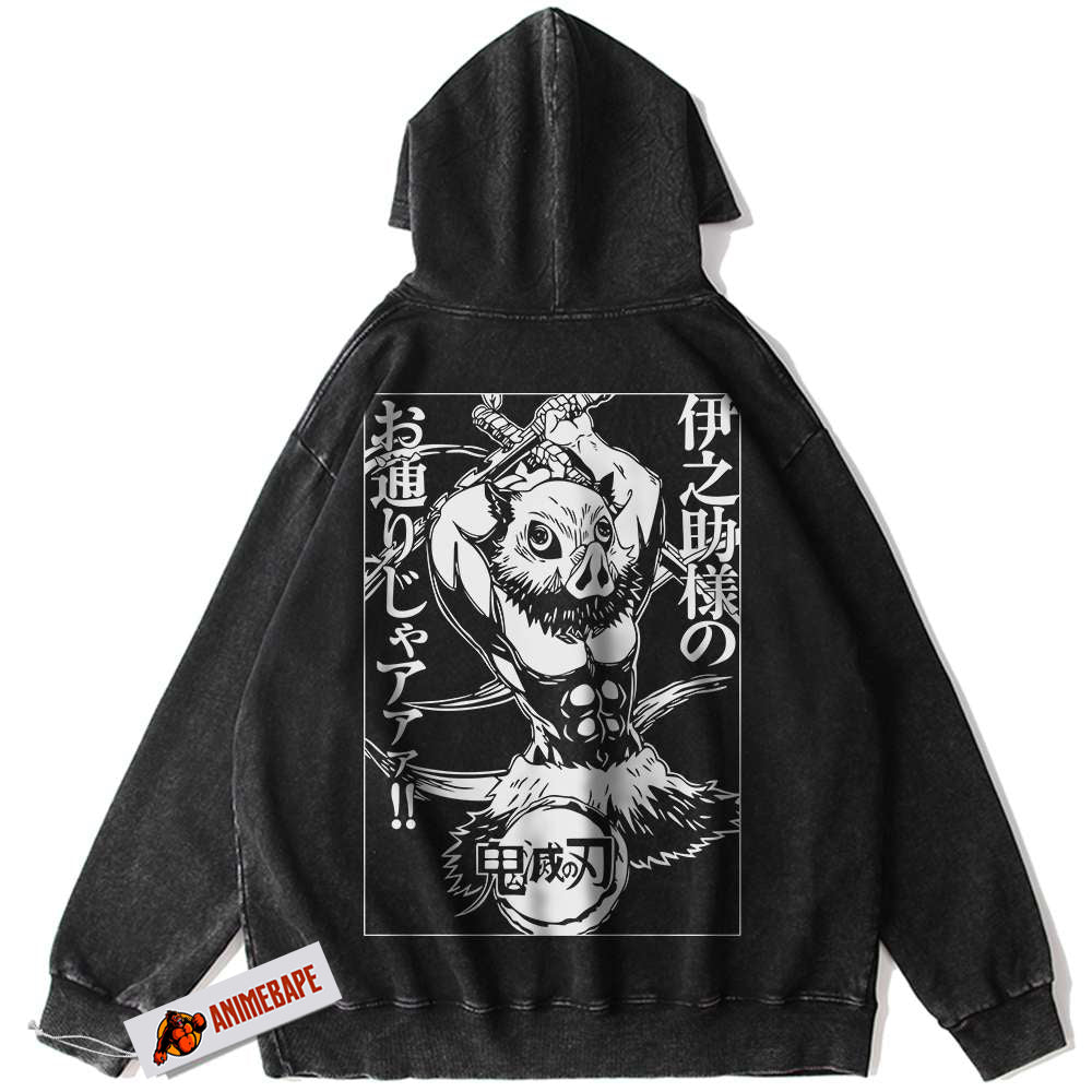 Demon Slayer Inosuke Hashibira Vintage Hoodie, Anime Hoodie 4