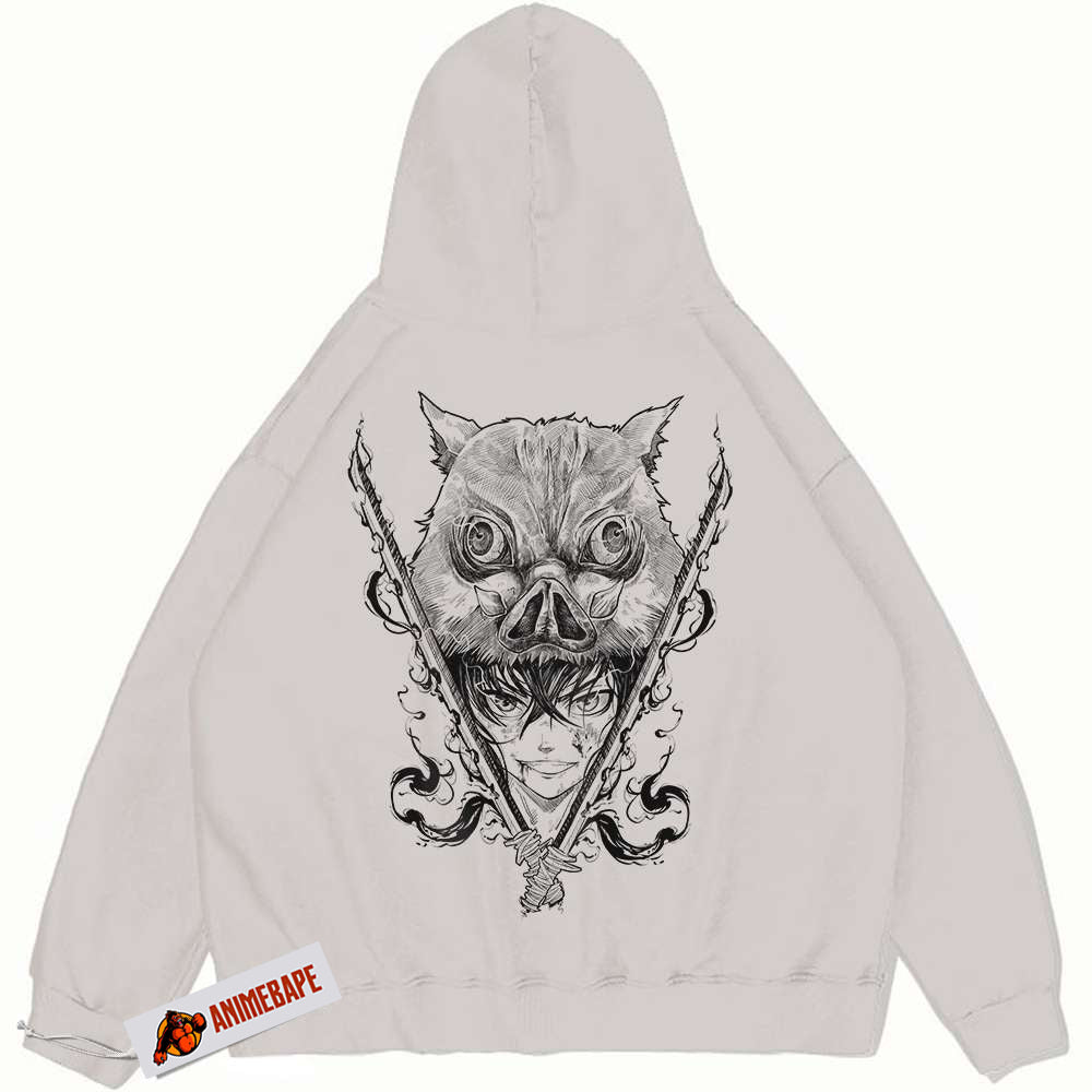 Demon Slayer Inosuke Hashibira Vintage Hoodie, Anime Hoodie