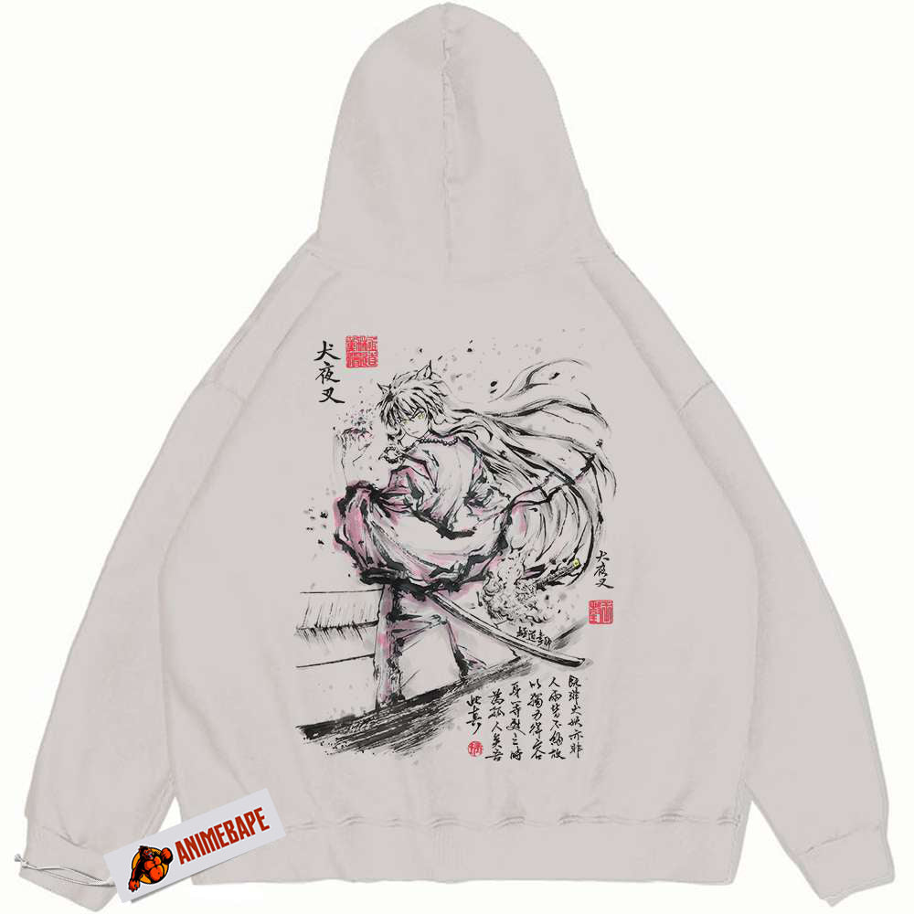 Inuyasha Vintage Anime Hoodie for Fans, Unisex Pullover Hoodie