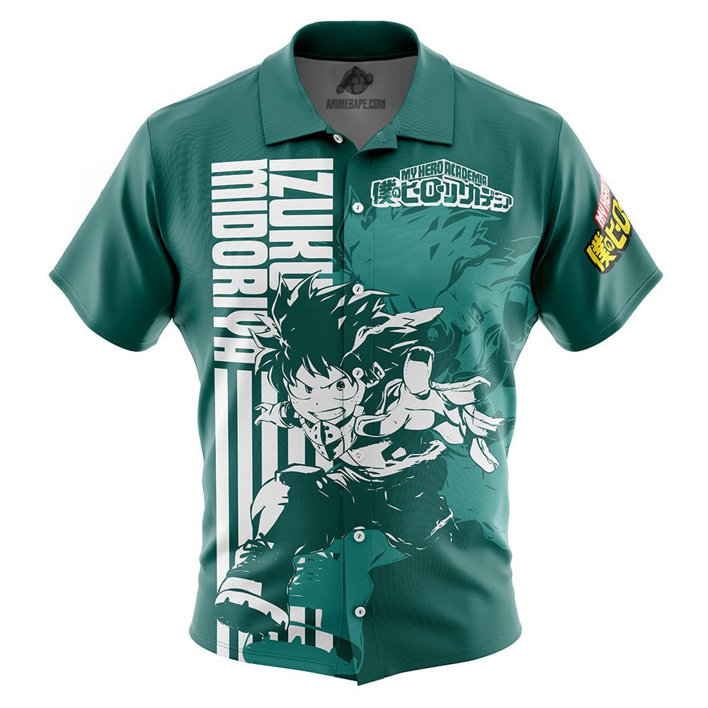 Izuku Midoriya (Deku) My Hero Academia Button Up Hawaiian Shirt