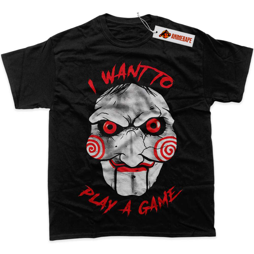 Halloween Horror Jigsaw Graphic T-Shirt, Saw Shirt for Men