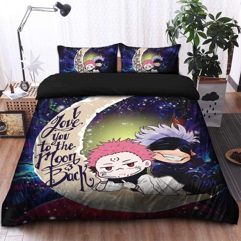 Jujutsu Kaisen Anime Gojo Sakuna Chibi Cute Galaxy Bedding Set Duvet Cover and 2 Pillowcases