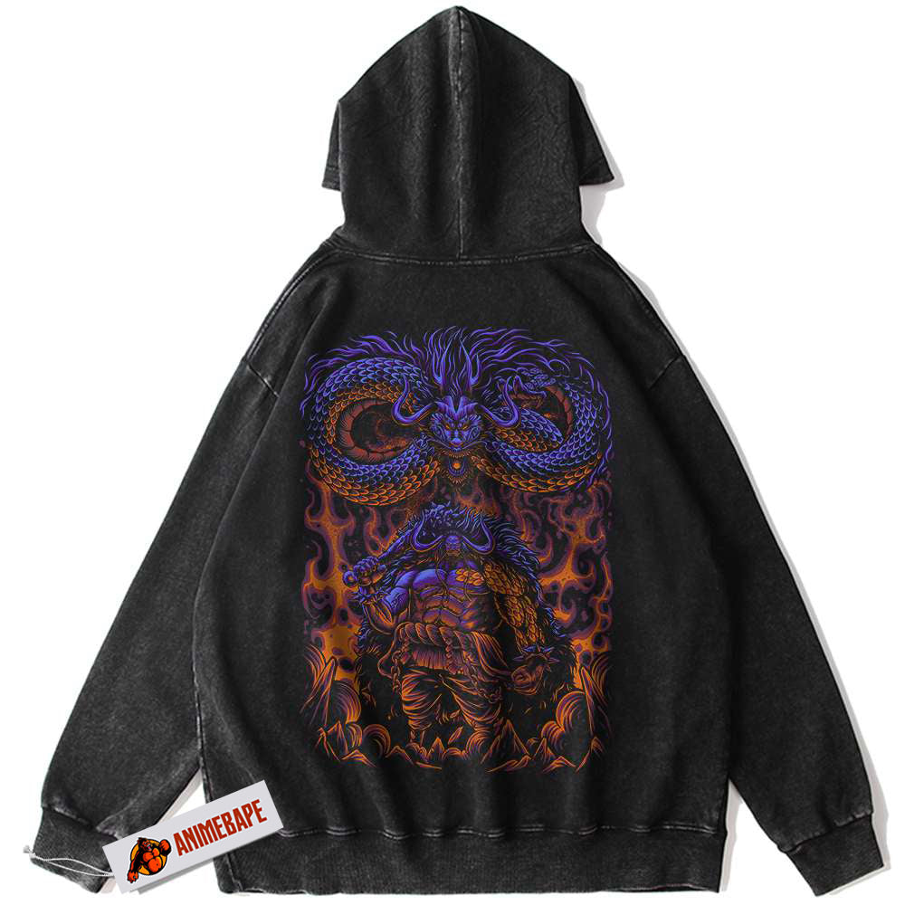 One Piece Anime Vintage Hoodie for Men and Women - Kaido Hoodie