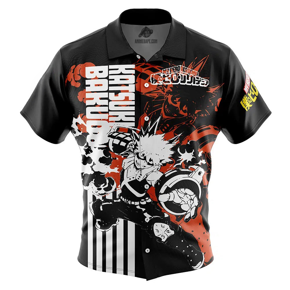 Katsuki Bakugo My Hero Academia Button Up Hawaiian Shirt