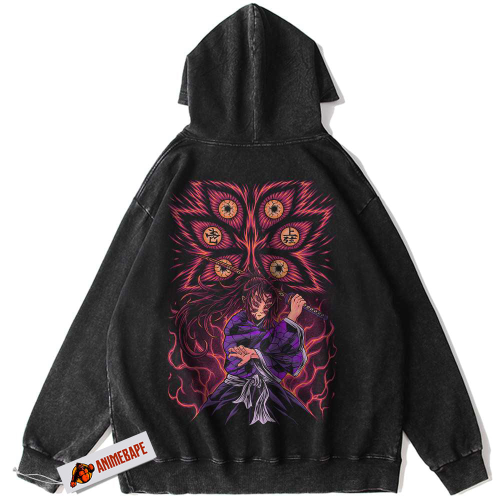 Demon Slayer Kokushibo Vintage Anime Hoodie for Men and Women