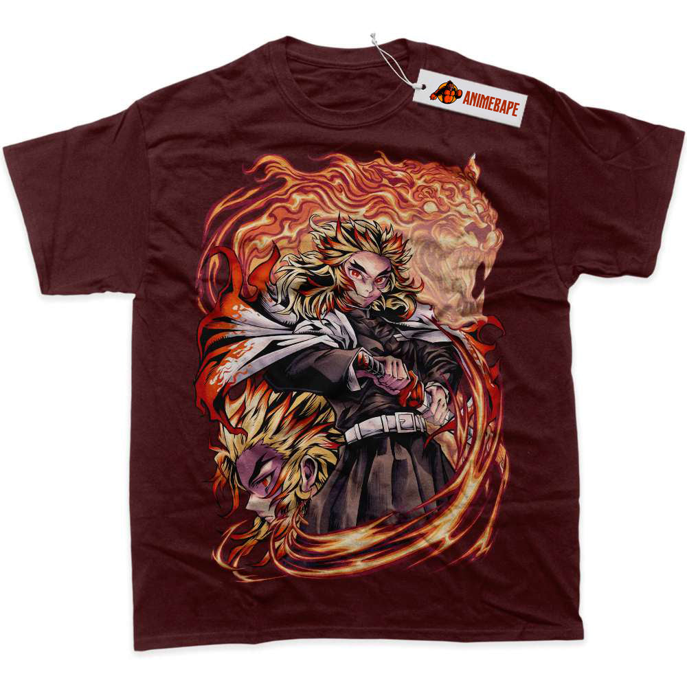 Demon Slayer Kyojuro Rengoku Graphic T-Shirt, Anime Shirt for Fans