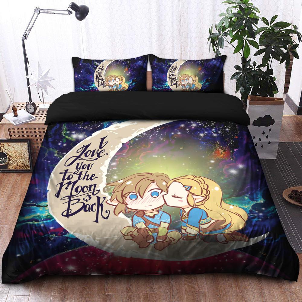 Legend Of Zelda Chibi Love You To The Moon Galaxy Bedding Set