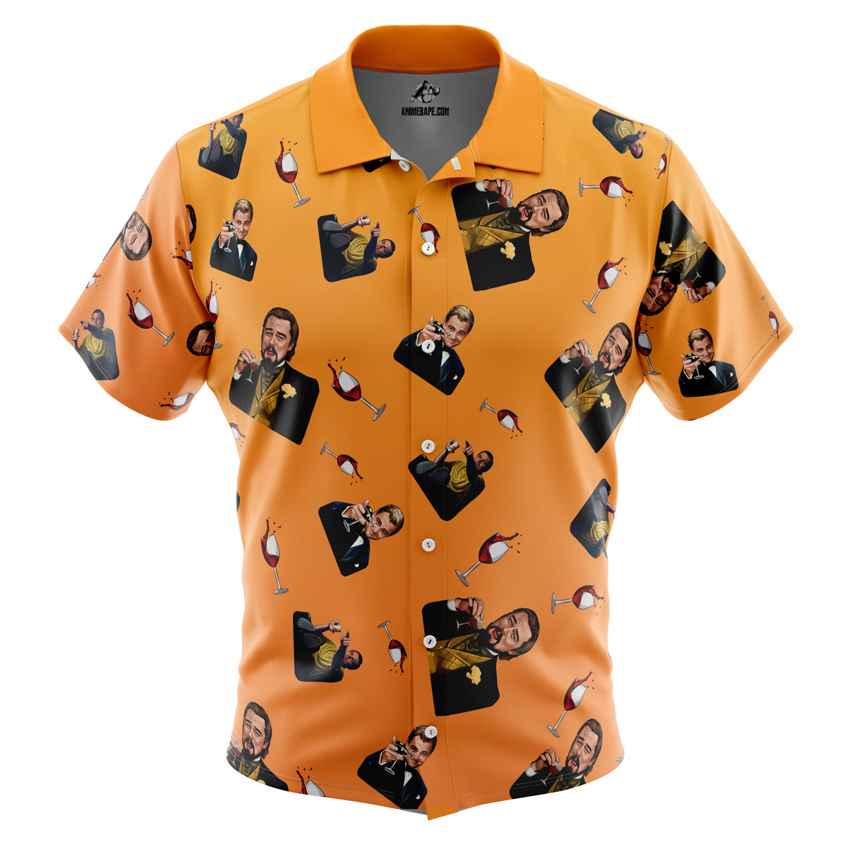 Leonardo DiCaprio Meme Pattern Button Up Hawaiian Shirt