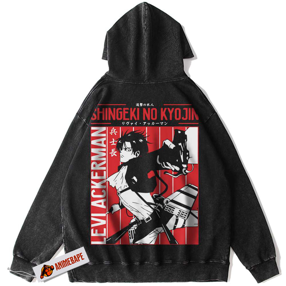 Levi Ackerman Attack On Titan Hoodie, Vintage Anime Hoodie