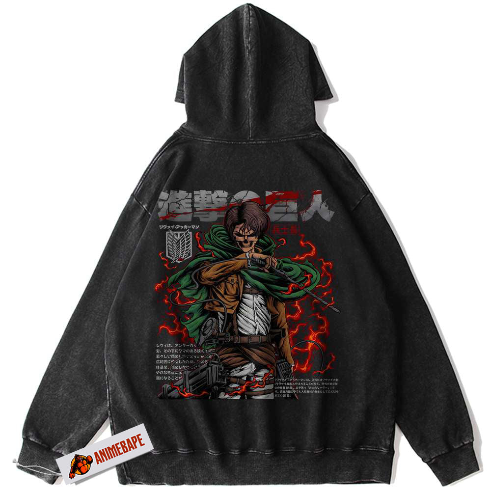Levi Ackerman Attack On Titan Vintage Hoodie, Anime Hoodie