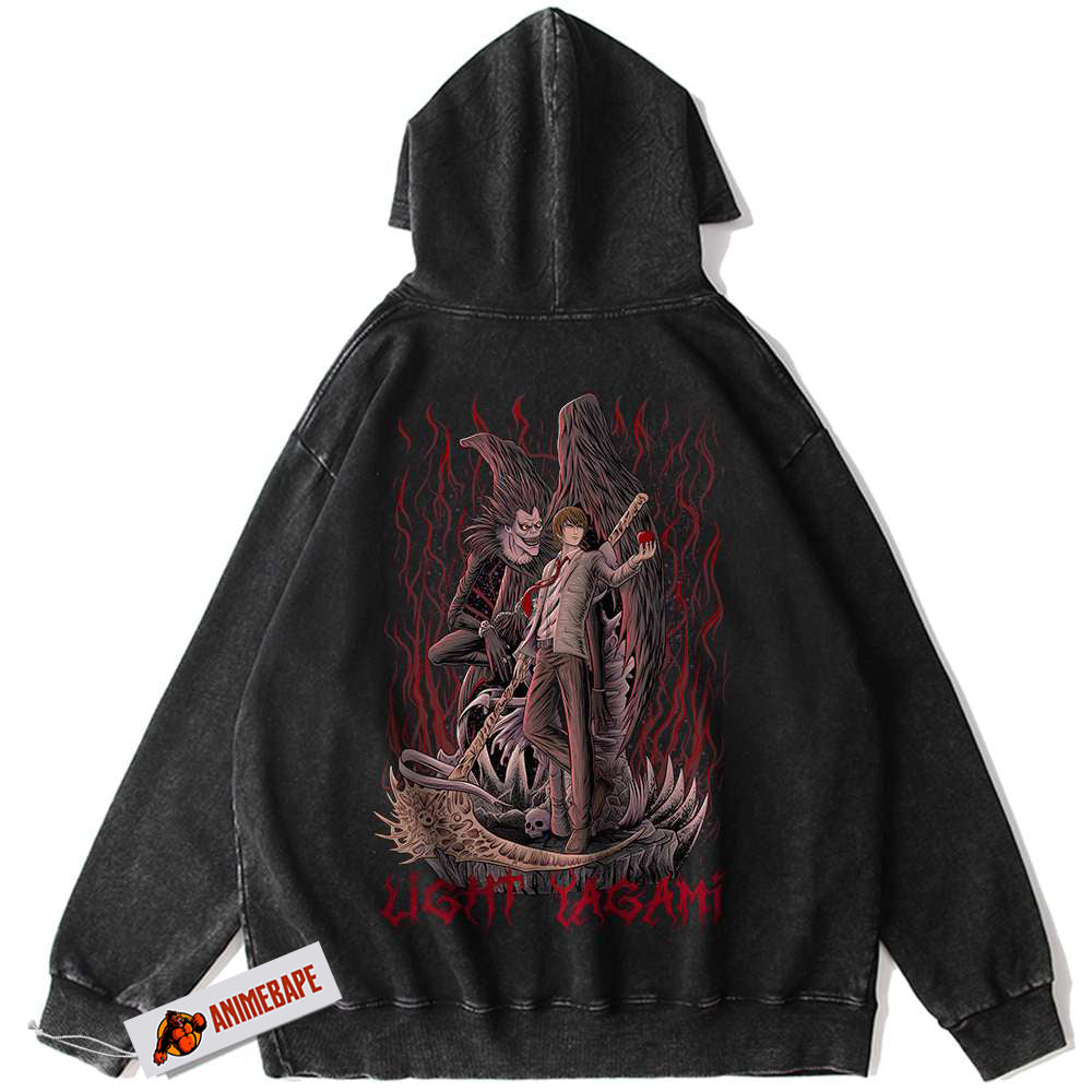 Death Note Light Yagami Ryuk Vintage Hoodie for Anime Fans