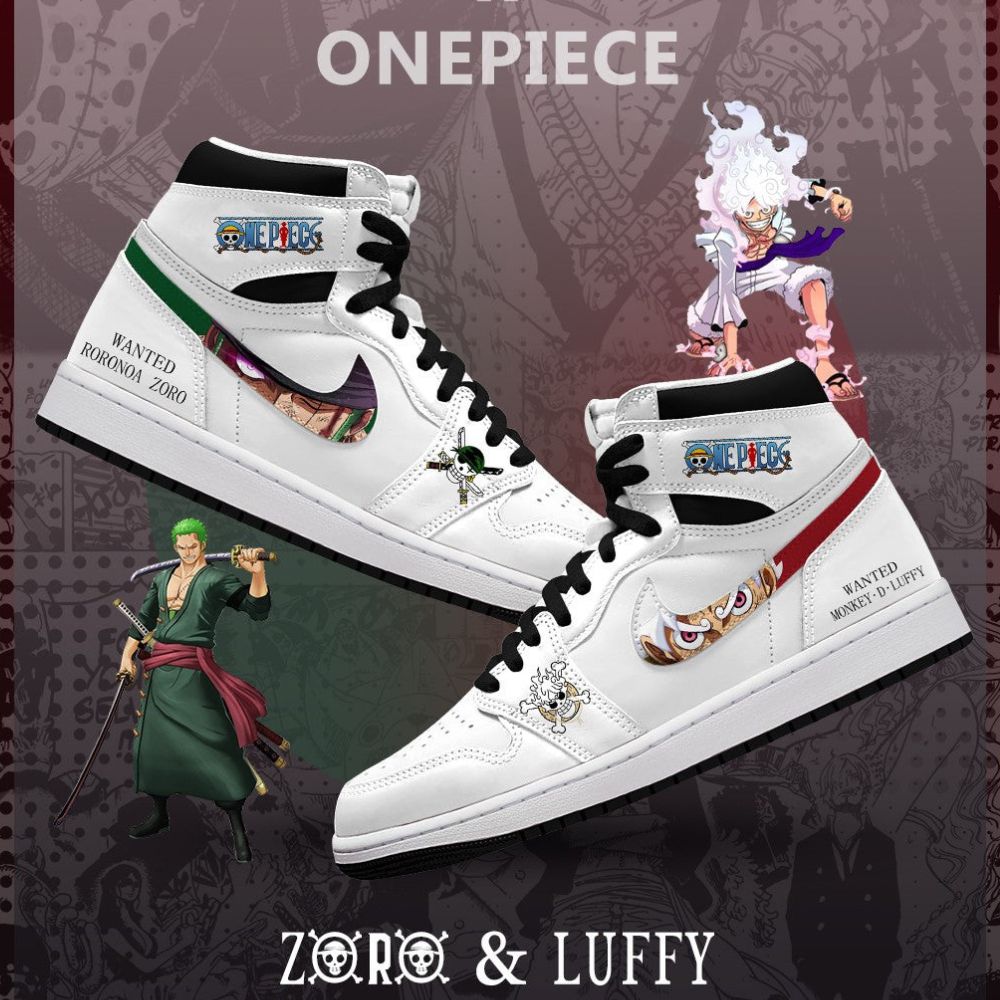 Luffy & Zoro One Piece J1 High Top Shoes