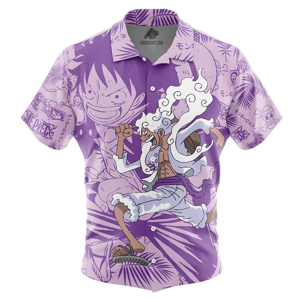Luffy Gear 5 Aloha One Piece Button Up Hawaiian Shirt