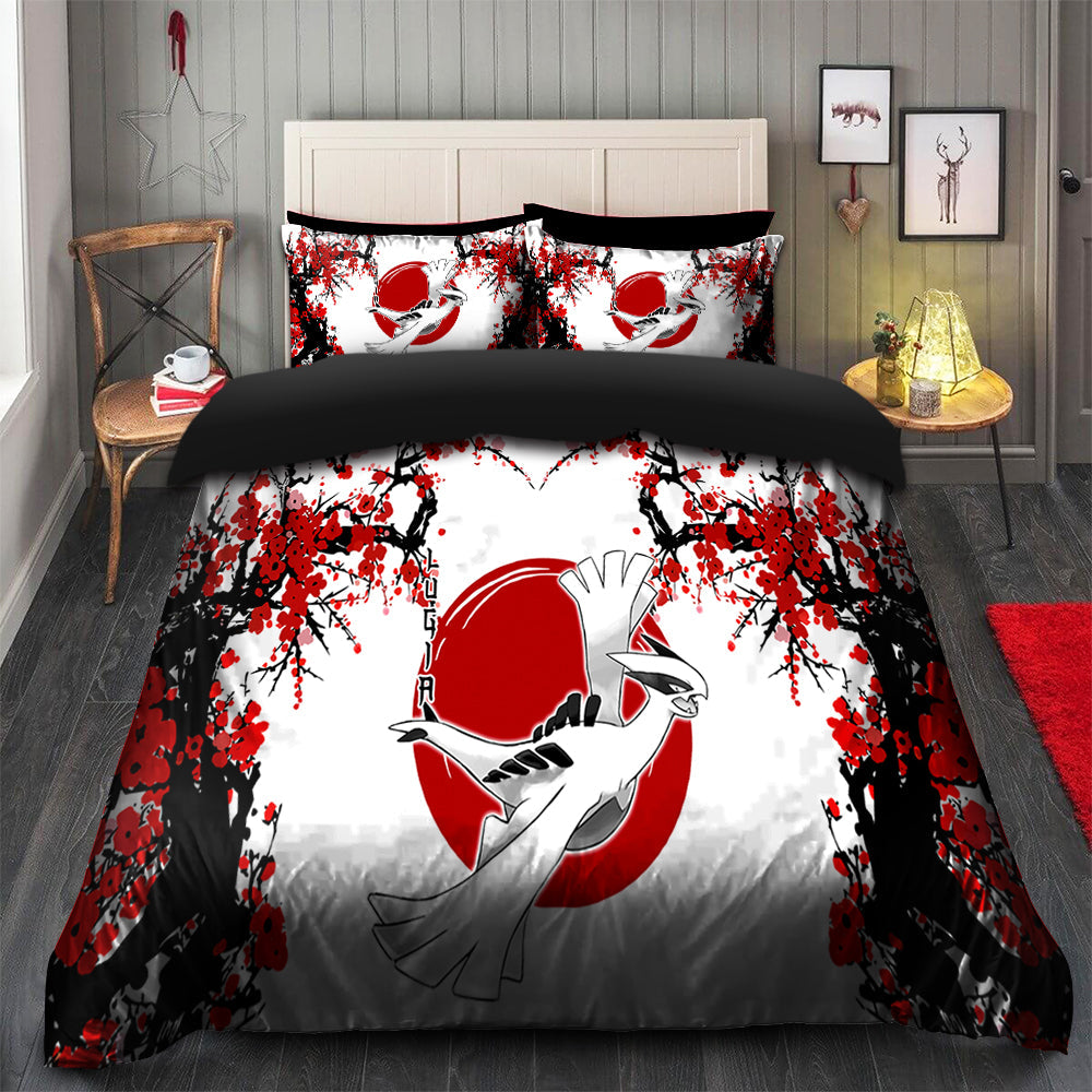 Lugia Pokemon Bedding Set Duvet Cover with 2 Pillowcases Japan Style