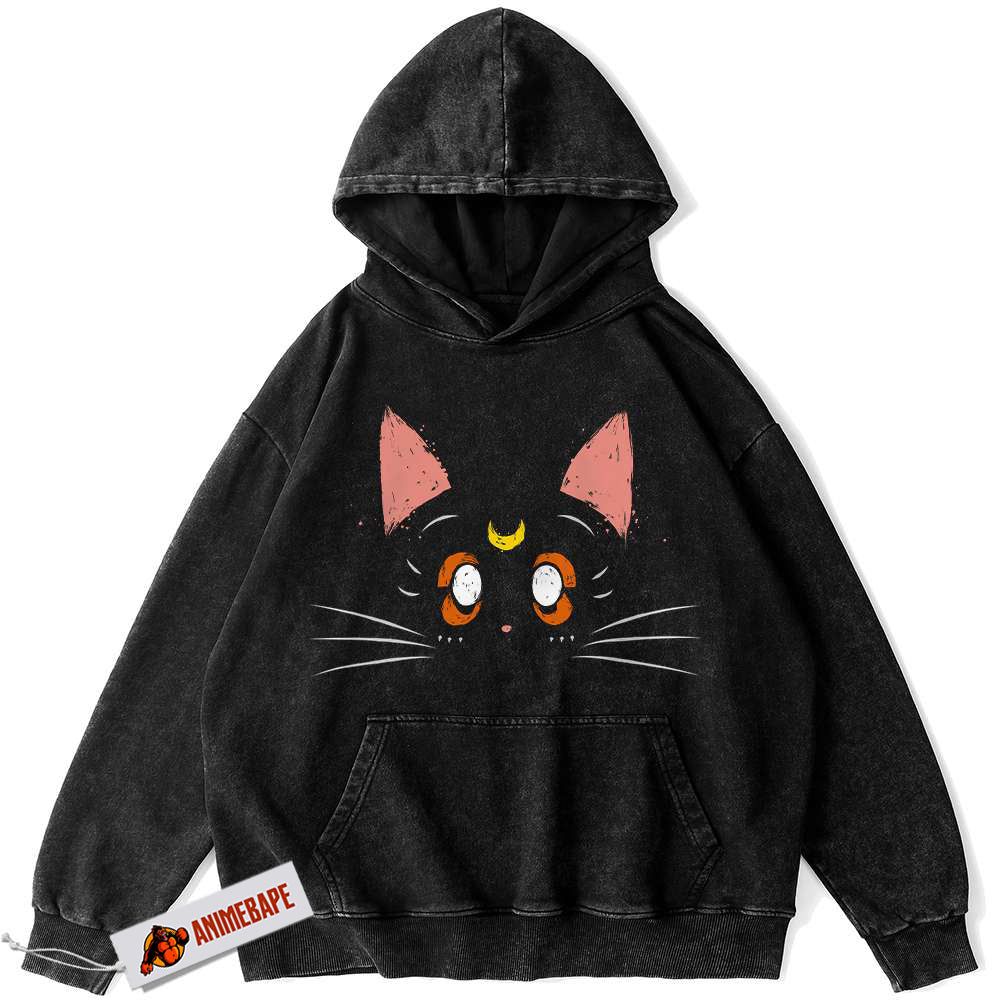 Sailor Moon Cat Hoodie, Vintage Anime Hoodie for Cat Lovers