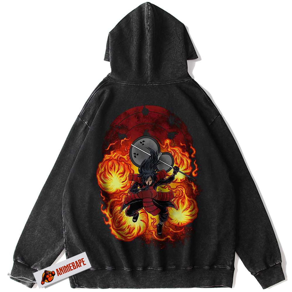 Madara Uchiha Naruto Hoodie, Vintage Anime Pullover Sweatshirt