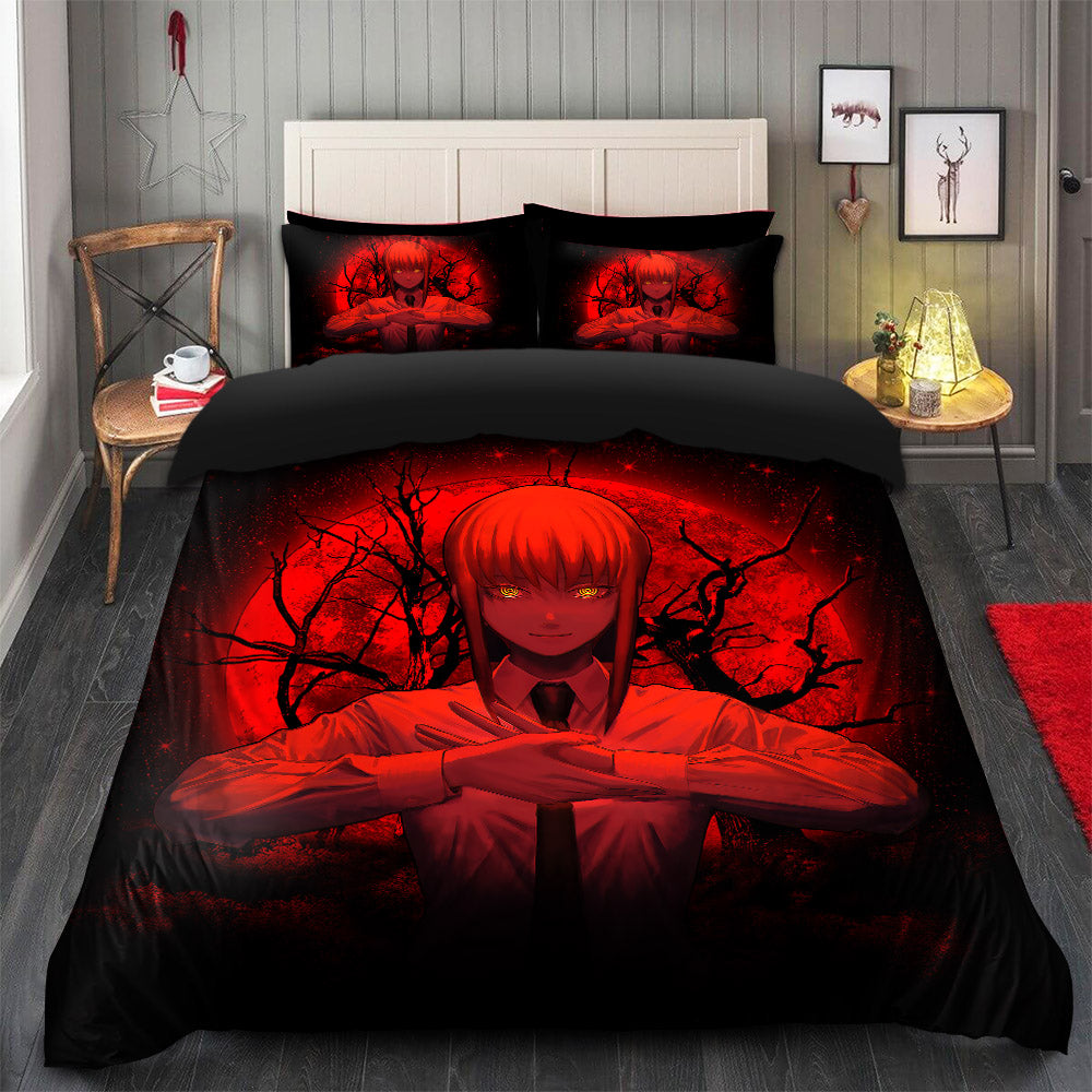Makima Chainsaw Man Anime Bedding Set Moonlight Duvet Cover And 2 Pillowcases Bedding