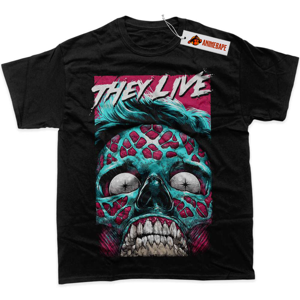 They Live Halloween Graphic T-Shirt, Male Ghoul Horror Shirt