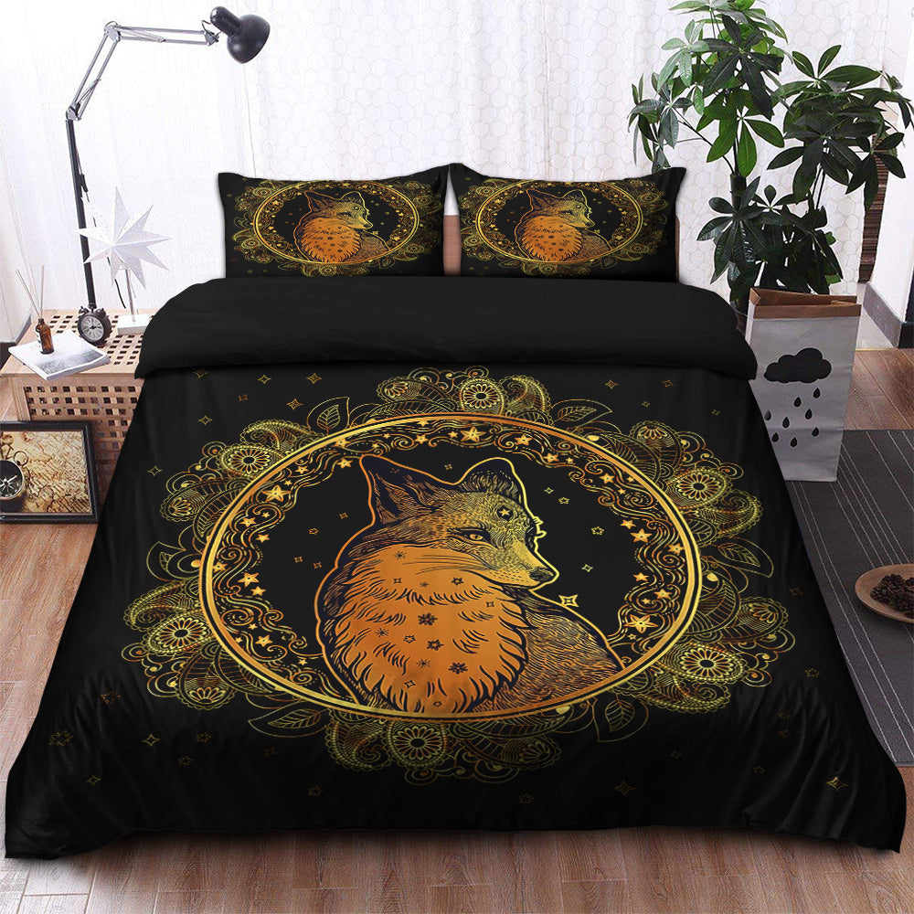 Mandala Fox Duvet Cover Set with 2 Pillowcases - Bedding Set