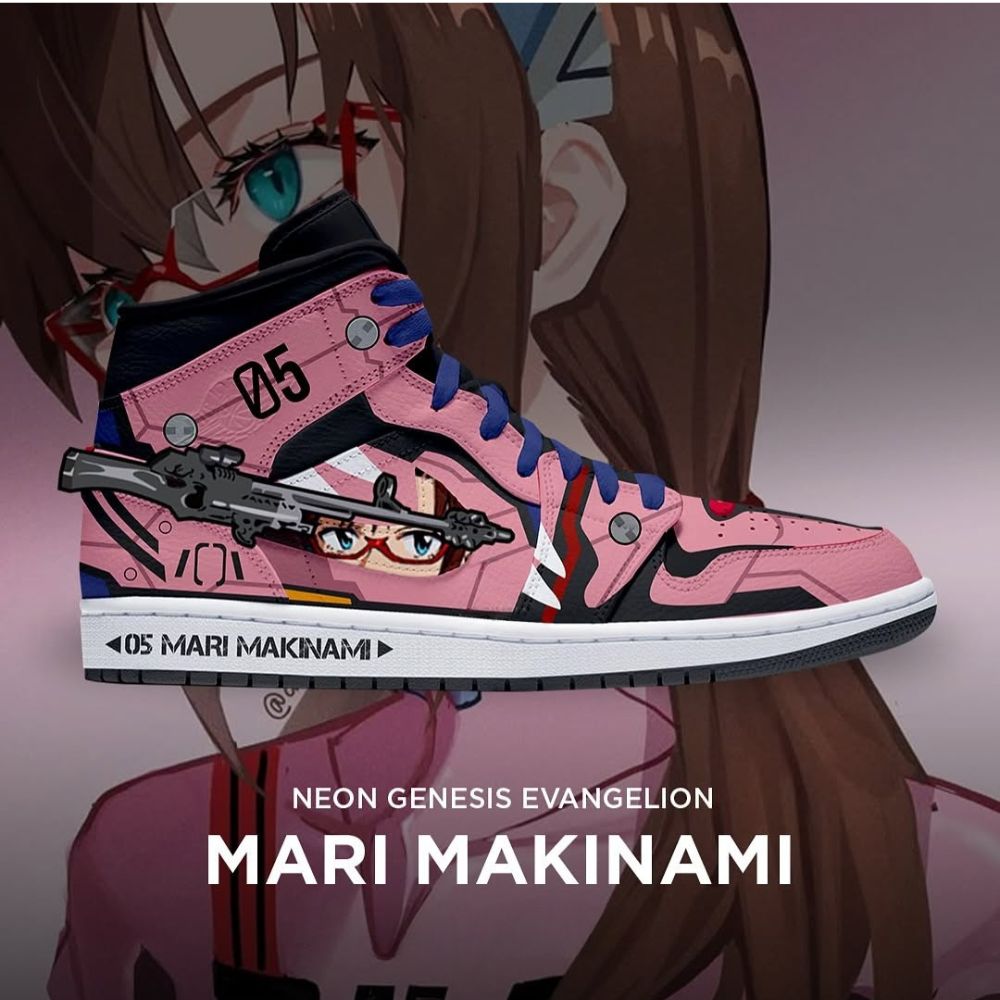 Mari Makinami Neon Genesis Evangelion High Top Shoes