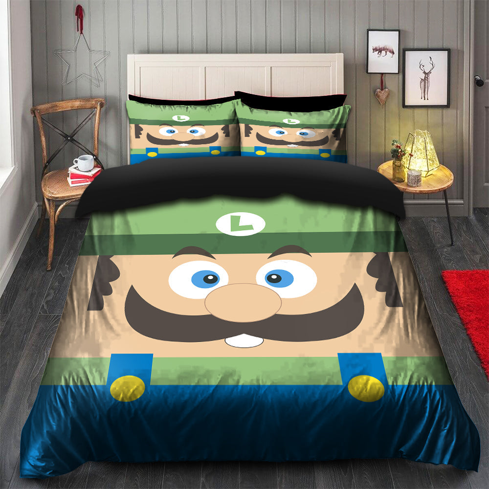 Mario Luigi Duvet Cover Bedding Set with 2 Pillowcases