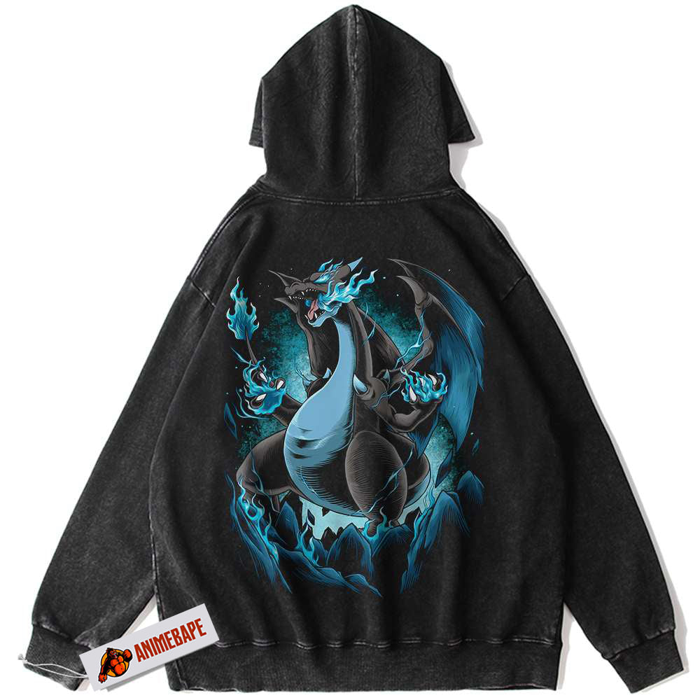Charizard X Hoodie, Pokemon Vintage Anime Hoodie for Fans