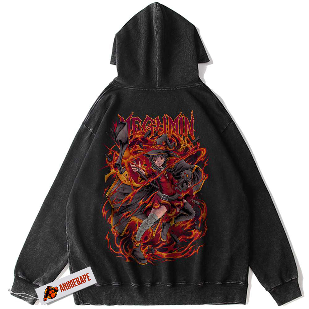 Konosuba Megumin Vintage Anime Hoodie for Fans Megumin