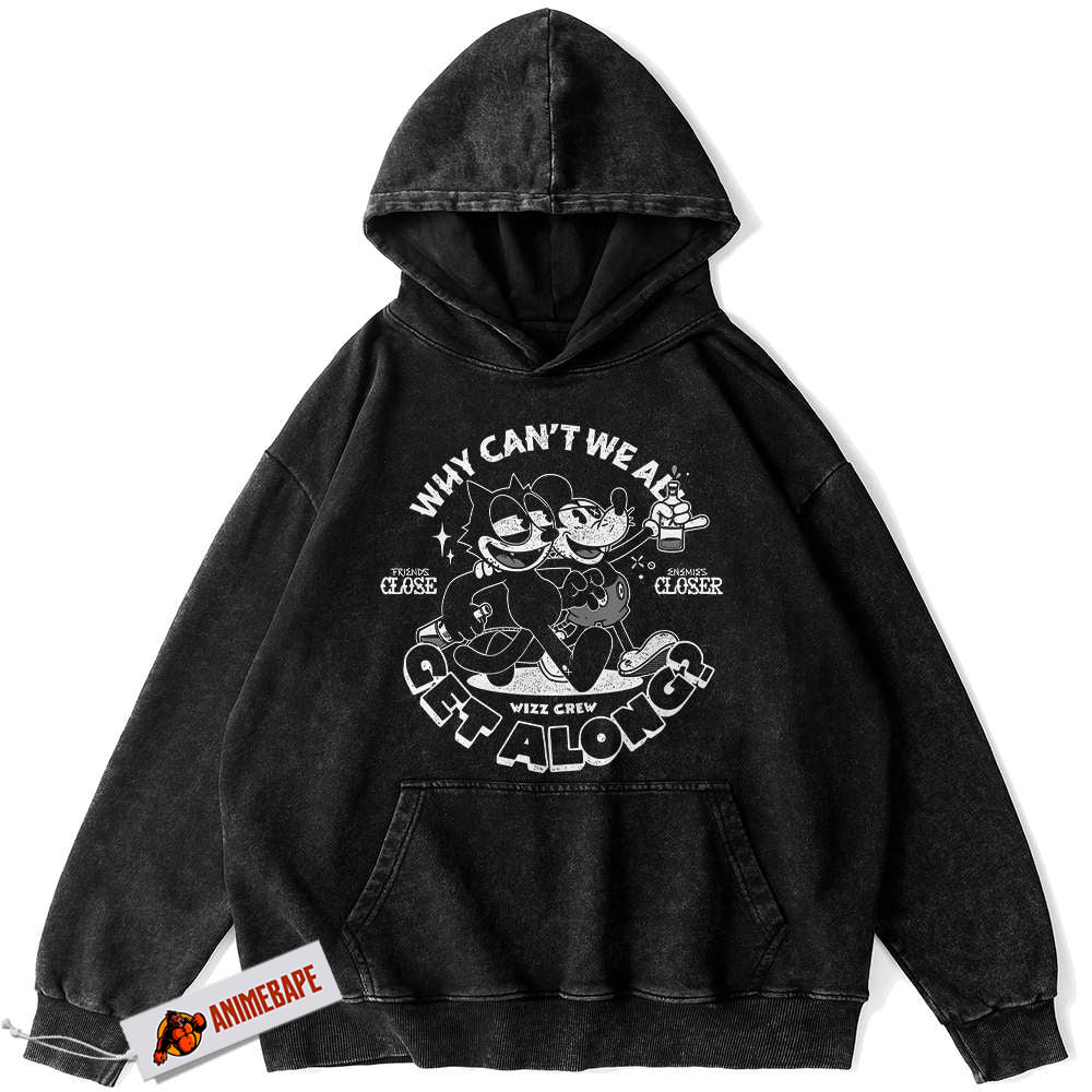 Disney Mickey Mouse and Felix the Cat Vintage Animated Hoodie