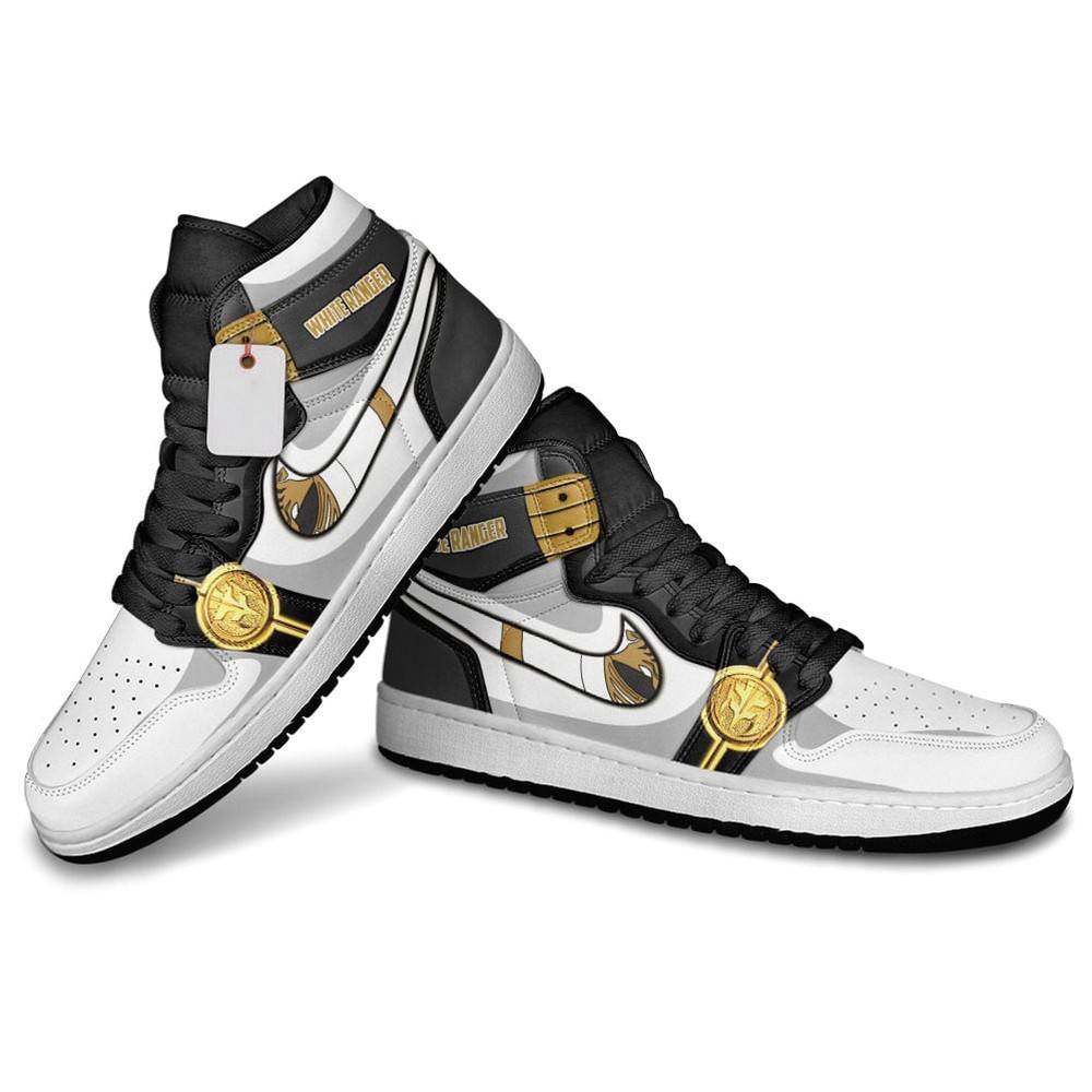 Mighty Morphin White Ranger AJ1 High Top Shoes