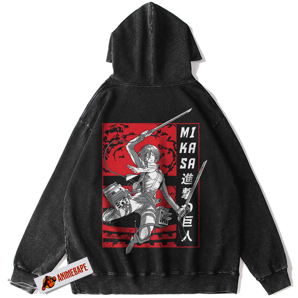 Attack On Titan Mikasa Ackerman Vintage Anime Hoodie, AOT Hoodie