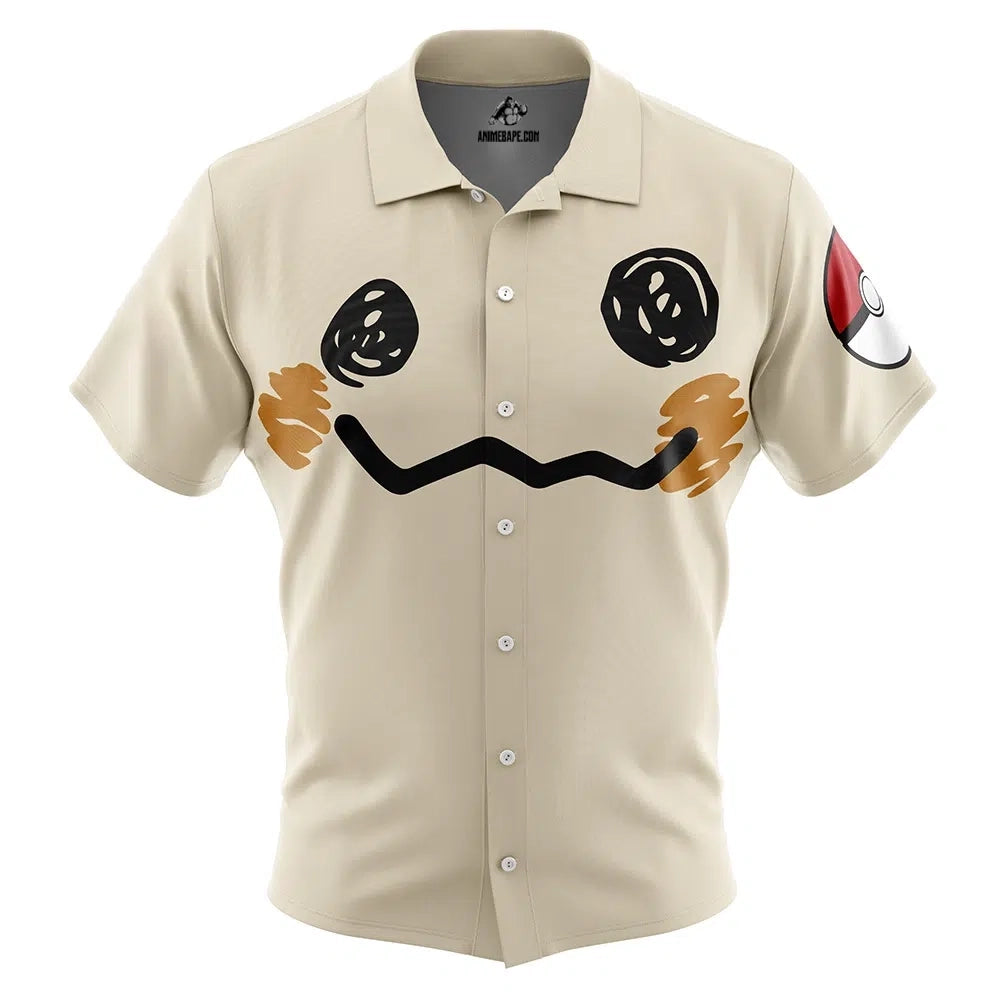 Mimikyu Face Pokemon Button Up Hawaiian Shirt